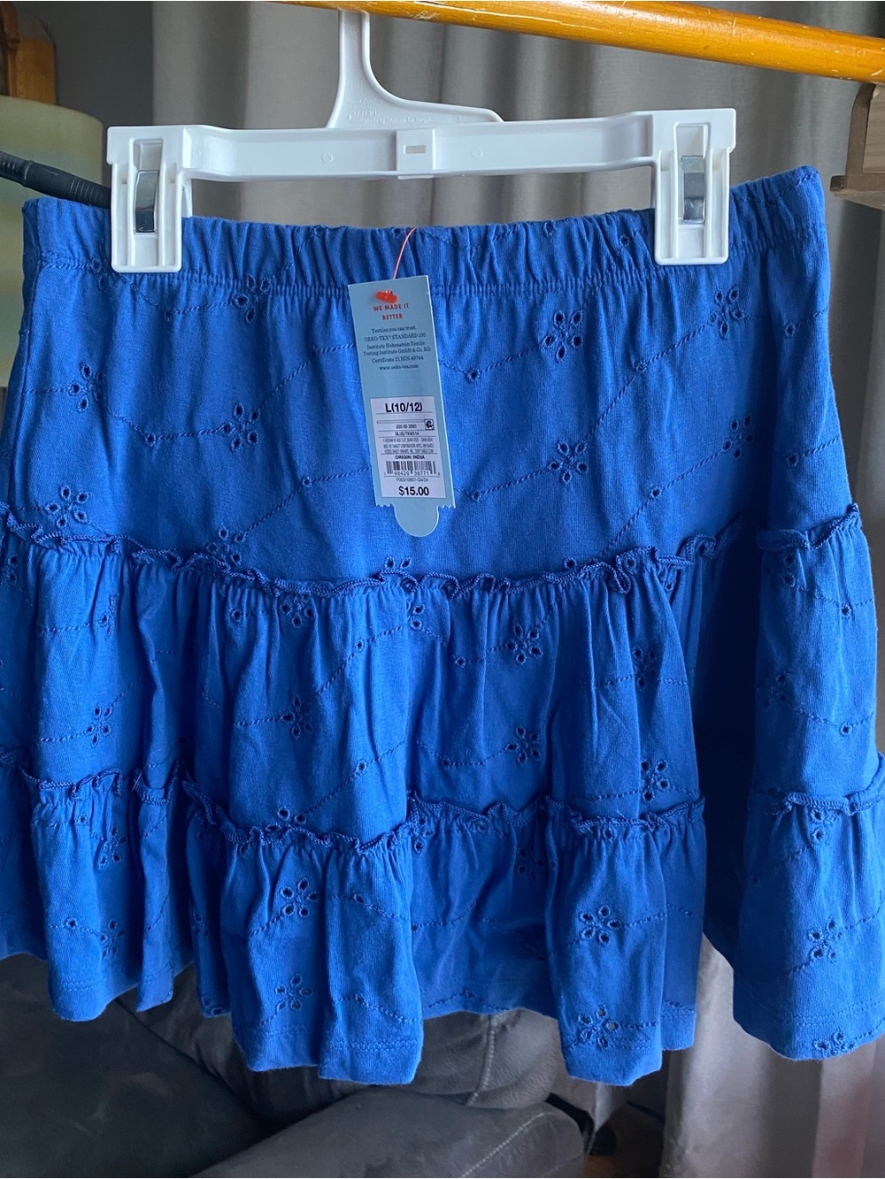 Girls’ Cat & Jack Tiered Eyelet Skort – Size 10/12 | NEW with Tags